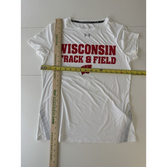Wisconsin Badgers Under Armour Short Sleeve Shirt Men's White track and field S - Picture 3 of 8